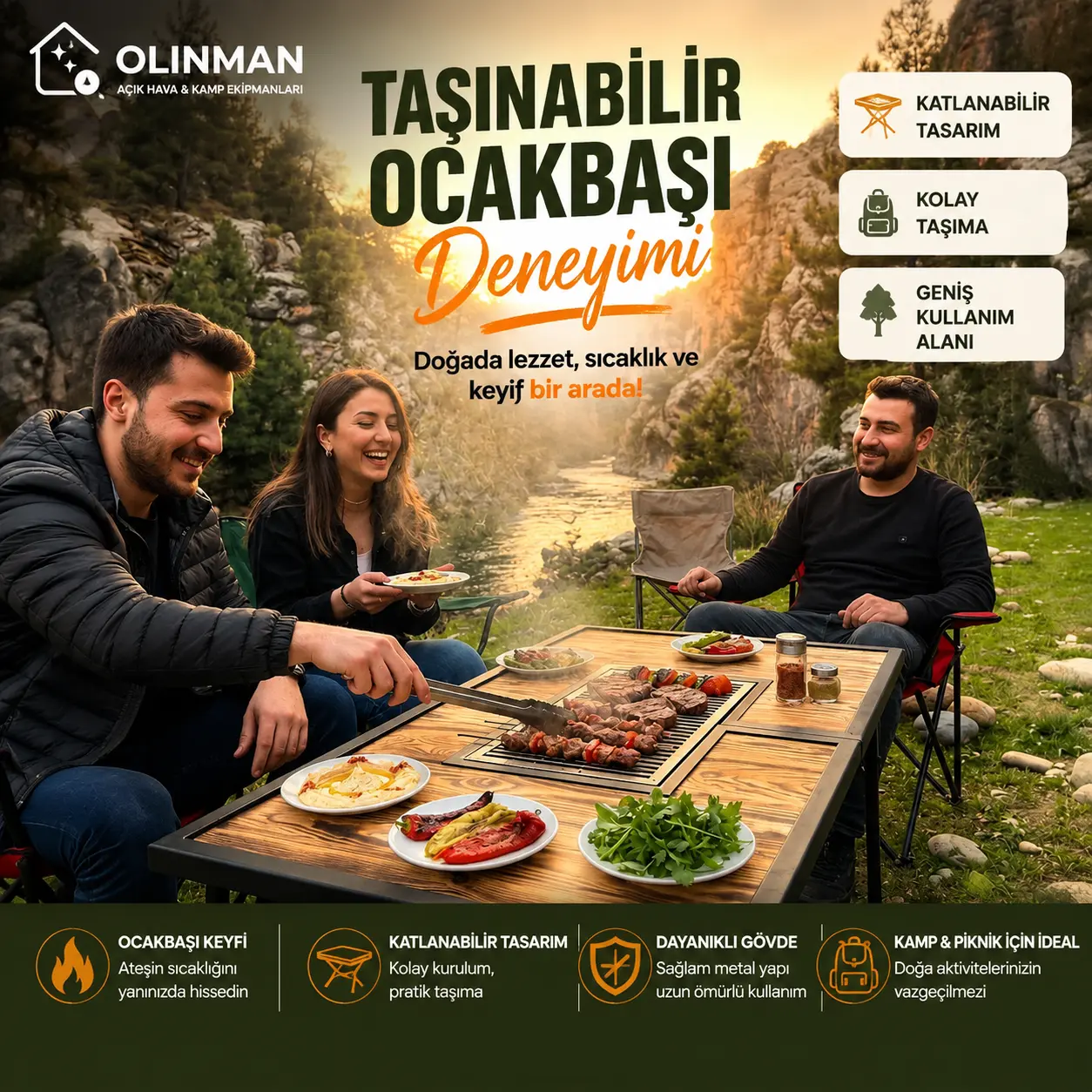 Katlanabilir Mangal Masası