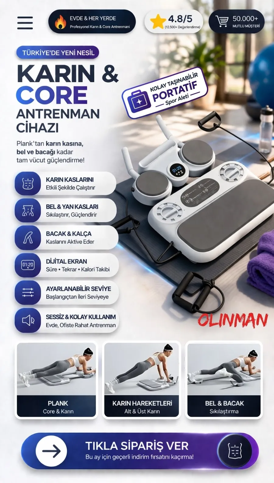 Olinman Tekerlekli Spor Aleti
